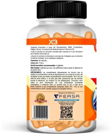 Turmeric with Glucosamine Chondroitin and Collagen | Powerful Anti-Inflammatory & Natural Pain Reliever | Eliminates Muscle Joint & Bone Pain | 90 Capsules - Buy Online on GoSupps.com