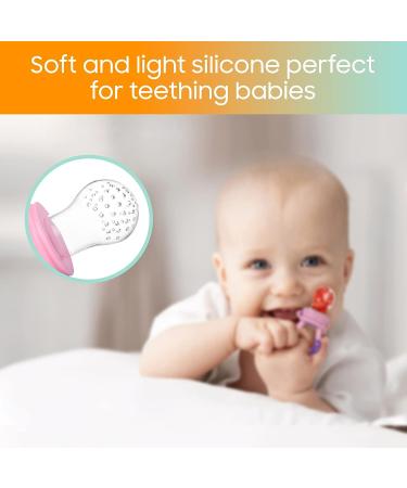 CHILLAX Fruit Feeder Pacifier Teether Toys - Set of 2 | Non-BPA Silicone Teethers for Babies | Easy-to-Grip & Dishwasher-Safe | Ideal for Infants 6+ Months | 4.15x2.03 - Buy Online on GoSupps.com