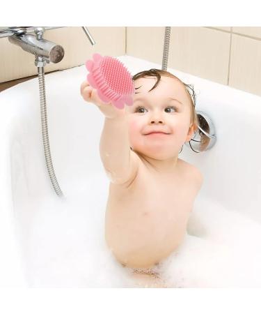 Healvian Silicone Baby Bath Brush Set - Gentle Skin Care and Massage for Newborns - 2 Pack 10x10x5cm - Buy Online on GoSupps.com