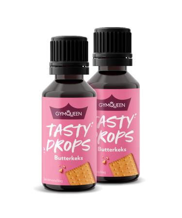 GymQueen Tasty Drops Butter Biscuit 2x30ml Flavour Drops without calories Butter Biscuit 30 ml (pack of 2)