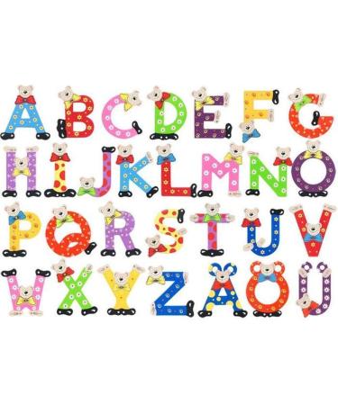 Playshoes Wooden Letters Bear Set - Custom Name Door Decor with Gift Packaging & Adhesive Dots (Set of 6) - Buy Online on GoSupps.com