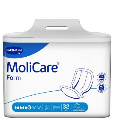 Molicare Form 6 drops for medium incontinence: high security extra outlet protection and discretion for women and men to use with Molicare Premium Fixing Pants 4x32 pieces 6 drops 128 pieces