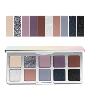 Bsbkoj Eyeshadow Palette 10-Color Matte Sturdy and Shimmer Eye Makeup Adorable Multi-Tone Glitter Pressed Pearls Eyeshadow Set for Women Professional & Daily Use