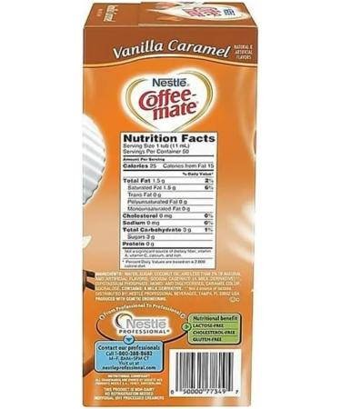 Coffee Mate Vanilla Caramel Liquid Coffee Creamer Singles Lactose-Free Creamer 50 count | Non-dairy Liquid Creamer in Convenient Single Servings | Pack of 2 - Buy Online on GoSupps.com