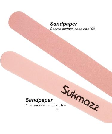 Sukmazz Nail Files Set - 12PCS Professional Double Sided Emery Board Fingernail Buffing Files | Home Manicure 100/180 Grit - Buy Online on GoSupps.com