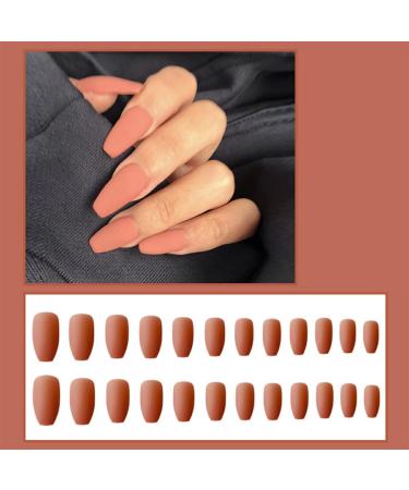 Dajidafu 1 Set Nails for Women Frosted Long Artificial Matte Fingernails Decals Wraps Full Cover Ballerina Gifts Manicure Kit Type 21 - Buy Online on GoSupps.com