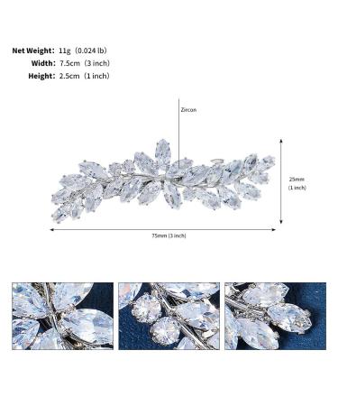 Chargances Crystal Hair Barrette | Sparkly Zircon Rhinestone Hair Clip | French Design Bridal Hair Accessory - Buy Online on GoSupps.com