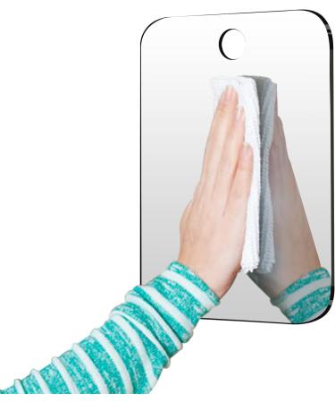 2 Pack Unbreakable Fogless Shower Mirror for Shaving and Makeup - Large 10.7x8 inches - Ideal for Camping and Bathroom - Fog Free Handheld Shave Mirror - Buy Online on GoSupps.com