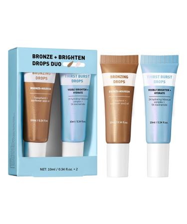 G n rique Bronzing Drops Glow Drops Set Of 2 Radiant Moisturizing Lotion Cream Tanning Gradual Highlighter For Face Legs Daily Home Salon Travel Makeup 10 ml