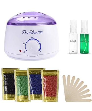 Wax Warmer  Portable Electric Hair Removal Kit for Facial &Bikini Area& Armpit- Melting Pot Hot Wax Heater Accessories Total Body Waxing Spa or Self-waxing Spa in Home for Girls & Women & Men