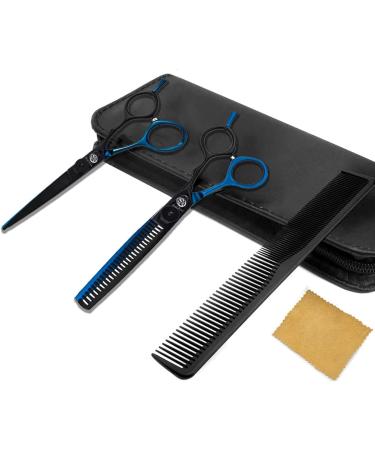 Purple Dragon 5.5 Blue Hair Scissors Set - Professional Hairdressing Scissors for Men & Women Sharp Barber Tools for Beginners - Qhblau - Buy Online on GoSupps.com