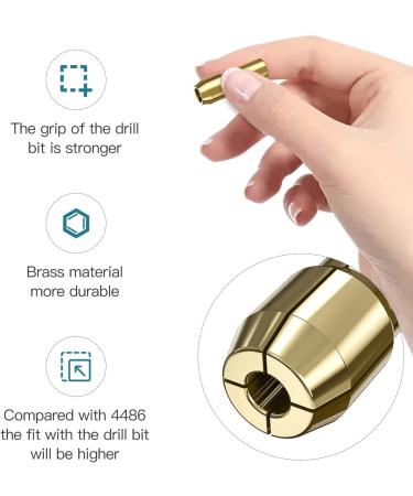 LUOFENG Copper clamp Durable Drill Chuck Collet Set (1/32"-1/8") 4486Drill Keyless Bit Chuck for Reliable Grip and Easy Installation - Buy Online on GoSupps.com