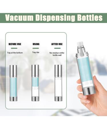 6Pcs 1.7oz/50ml Refillable Airless Pump Bottles - Cosmetic Containers for Travel - Silver - Buy Online on GoSupps.com