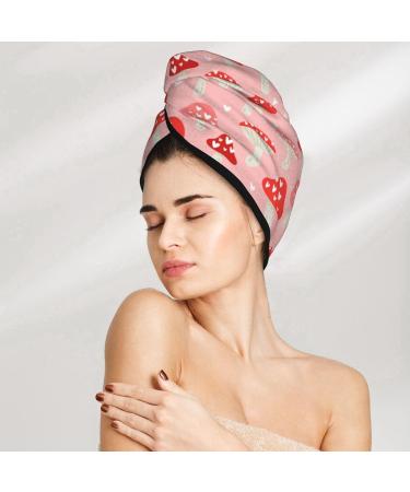 Hair Towel Wrap - Quick Drying Hair Turban with Button | Cute Mushroom Design - Perfect for All Hair Types - Buy Online on GoSupps.com
