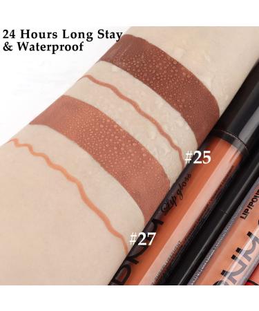 Brown Nude Liquid Matte Lipstick and Lipliner Set - Waterproof 24 Hour Wear Lip Stain Gift for Girls and Women - 0.35 Fl Oz (Pack of 1) - Buy Online on GoSupps.com