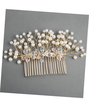 DOITOOL Bridal Hair Comb Rhinestone Bridal Crystal Hair Comb Gold Wedding Clip Side Hair Combs Wedding Flower Hair Comb Leaf Hair Pin Hair Accessories European and American Bride - Buy Online on GoSupps.com
