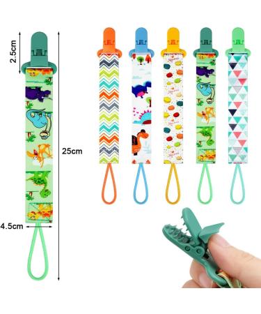 Aolso 5pcs Baby Pacifier Chain Dummy Clip Set for Boys - BPA-Free Teething Toy Holders with Plastic Clasp - Buy Online on GoSupps.com