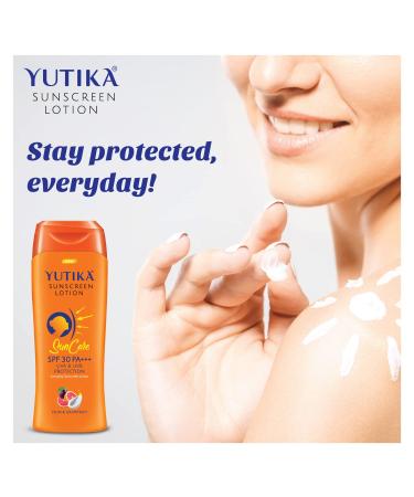 Yutika Sunscreen Lotion SPF 30 PA+++ | UVA & UVB Protection for Men & Women | Plum & Grapefruit | 10.14 Fl Oz - Shop Now - Buy Online on GoSupps.com