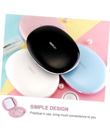 JECOMPRIS Decorative Lens Container & Holder - Invisible Cobblestone Cleaning Box for Contact Lenses | Rosa 10.2x7.8cm - Buy Online on GoSupps.com