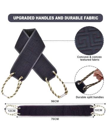 Uraqt Back Scrubber - Double-Sided Peeling Washcloth for Shower | Navy Blue Body Exfoliator with Handles - Buy Online on GoSupps.com