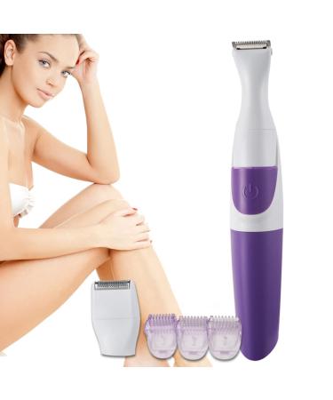 Wireless electrical women's razor for women 2-in-1 hair cutters for women electronic washable haircutor for bikini zone purple