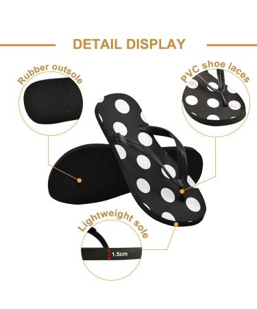 Buy Mnsruu Black Flip-Flops with Large Dots - Stylish & Comfortable for Home Hotel Spa Travel - Unisex Sizes Available - Buy Online on GoSupps.com