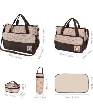 Halovie Multifunction Diaper Backpack - Adjustable 5-Part Shoulder Bag with Large Capacity for Baby Bottles - Stylish Brown Travel Bag - Buy Online on GoSupps.com