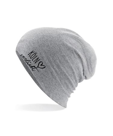 Huuraa beanie Cologne in love unisex hat with the name of your favorite city gift idea for friends and family unity size Heather gray