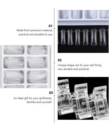 Healeved 1 Set Nail Set Manicure Kits Nail Art Clip Clear Nail Forms Nail Clip Nail Fixing Clips Nail Gel Dual Forms for Toenails White Finger Clip Stainless Steel and Nylon Fiber Lengthen - Buy Online on GoSupps.com