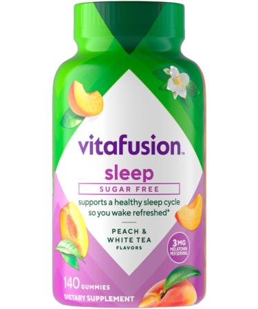 VitaFusion Melatonin Sugar Free Natural White Tea & Peach Flavors 140 Gummies - Buy Online on GoSupps.com