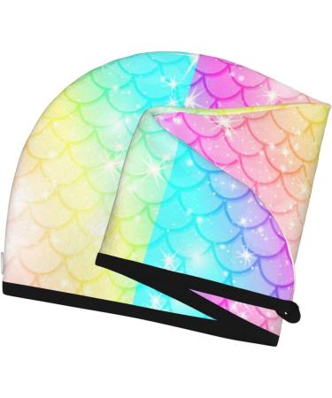 Hair Towel Wrap - Quick Drying Towel Turban with Button | Fish Scale Design for Effortless Hair Care - Buy Online on GoSupps.com