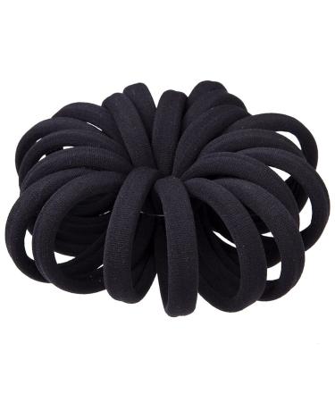 GUIJIALY (20 Thick Black Hair)-Elastic Hair Band No Elastic Cotton Elastic No Trace Ponytail Holder
