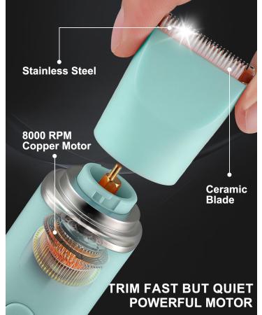 Rechargeable Bikini Trimmer for Women - Painless Body Hair Removal Tool with Replaceable Ceramic Blades - IPX7 Waterproof for Wet and Dry Use - Buy Online on GoSupps.com