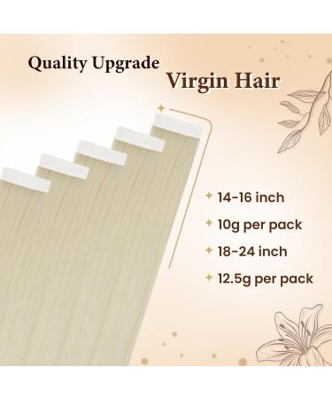 Buy Hetto Real Hair Tape-In Extensions | Blond Remy Human Hair | Platinum #60 | 60cm - 5pcs - 24 Inch 12.5g - Buy Online on GoSupps.com