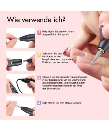 Weyi Nail Miller - Electric Nail File for Gel & Acrylic Nails 20 000 RPM USB Adjustable Speed 11-in-1 Manicure Pedicure Set Professional Quality - International Shipping Available - Buy Online on GoSupps.com