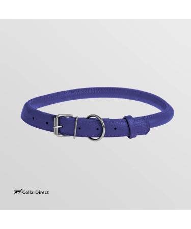 Collardirect Handmade Round Leather Dog Collar - Soft Padded Real Leather for Dogs & Cats | Adjustable 35-40 cm in Black Pink Red Purple Blue - Buy Online on GoSupps.com