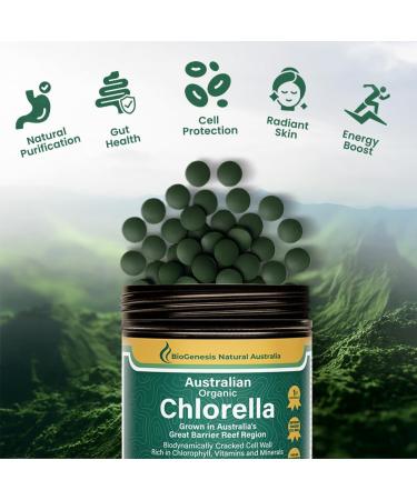 Biogenesis Australian Grown Organic Greens Bundle Chlorella 500mg Tablets (600 Ct) + SuperGreens Powder (300g) BioDynamic Cracked Cell Wall & Nutrient Rich Superfood Mix Supports Energy Detox & - Buy Online on GoSupps.com