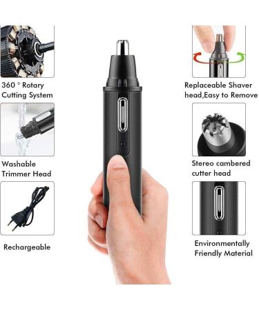 Professional 4 in 1 Nose and Ear Hair Trimmer - Painless Stainless Steel Remover for Men & Women - Waterproof Dual Edge Blades - Buy Online on GoSupps.com