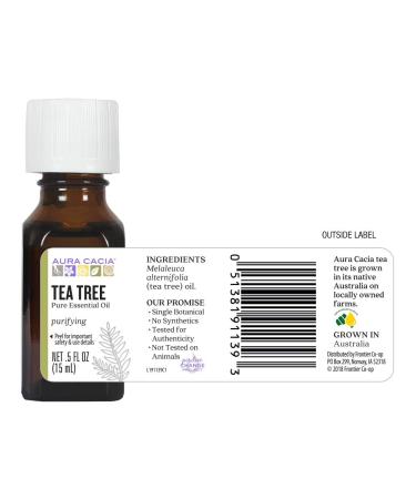 Aura Cacia 100% Pure Tea Tree Essential Oil 15 ml | GC/MS Tested | Melaleuca alternifolia | International Shipping Available - Buy Online on GoSupps.com