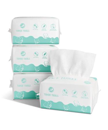 Tahoe Trails Disposable Face Towel 80 Count - Soft Dry Wipes for Sensitive Skin - Makeup Removing & Surface Cleaning - Lint Free, Cotton Facial Tissue - 5.91*7.87inch - Buy Online on GoSupps.com