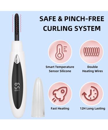 TBeautfave Heated Eyelash Curler Electric Eyelash Curler 10s Quick Heat Eyelash Curlers Double Heating Wires Wand-Shaped Tip 3 Temperature Settings Curled Lasting for Eye Beauty Makeup - Buy Online on GoSupps.com