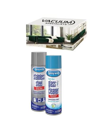Sprayway Cleaner Combo Set. INCLUDES 1 X Sprayway Glass Cleaner Aerosol Spray 19 oz 1 X Sprayway Stainless Steel Spray 15 oz.