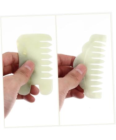 Beaupretty Jade Gua Sha Comb - 2-Piece Scalp Massage Tools for Relaxation & Bridal Gifting - Buy Online on GoSupps.com