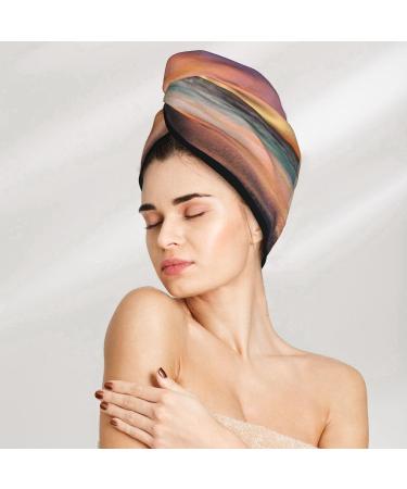 Hair Towel Wrap Quick-Dry Towel Turban with Button | Starfish Sunset Sea Beach Design - Buy Online on GoSupps.com