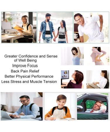 Thoracic Back Brace Posture Corrector - Magnetic Support for Neck Shoulder Upper and Lower Back Pain Relief - Fully Adjustable Belt - Black Large - Buy Online on GoSupps.com