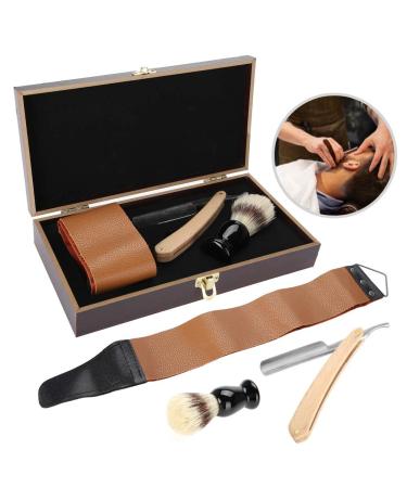 3pcs Manual Razor Set with Beard Brush & Shaving Strips | Premium Wooden Box Gift Set - Ideal for Smooth Shaving - Buy Online on GoSupps.com