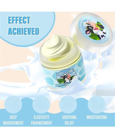  Mimoqk Beef Tallow Face Cream Organic Whipped Butter Moisturizer Natural Soothing Balm Hydrating Lotion for Dry Skin 50g for Face Hands Body Day & Night Care - Buy Online on GoSupps.com