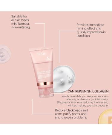 Collagen Night Wrapping Mask Collagen Overnight Wrapping Peel Off Facial Mask Overnight Collagen Mask Hydrolyzed Collagen Perfect for Reduces Sagging & Dullness Glowing Skin Korean Skincare - Buy Online on GoSupps.com