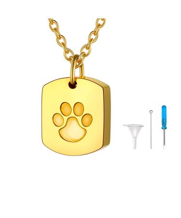 U7 women creamation urn necklace for ash cycle of life/Celtic knot/dog feet/wings/crucifix/cylinder urn chain stainless steel pendant chain fire burial jewelry for men's dog feet gold not adaptable